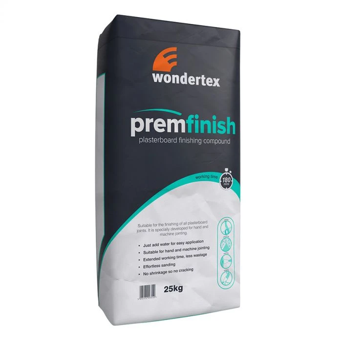 Wondertex PREM FINISH: Plasterboard Finishing Compound - 25kg (Single Bags) 3 Wondertex PREM FINISH: Plasterboard Finishing Compound - 25kg (Single Bags)
