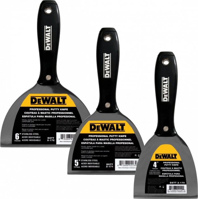 DeWalt SS Putty Knife Plastic Handle 3 DeWalt SS Putty Knife Plastic Handle