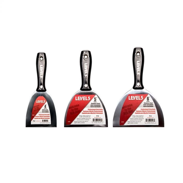 Level 5 Stainless Steel Hammerend Putty Knife Bundle 3 Level 5 Stainless Steel Hammerend Putty Knife Bundle